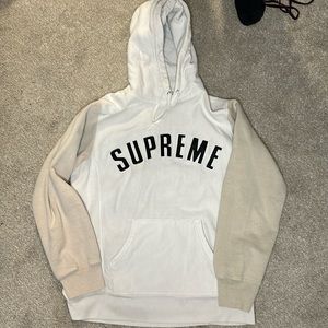 Supreme color blocked arc logo hooded sweatshirt